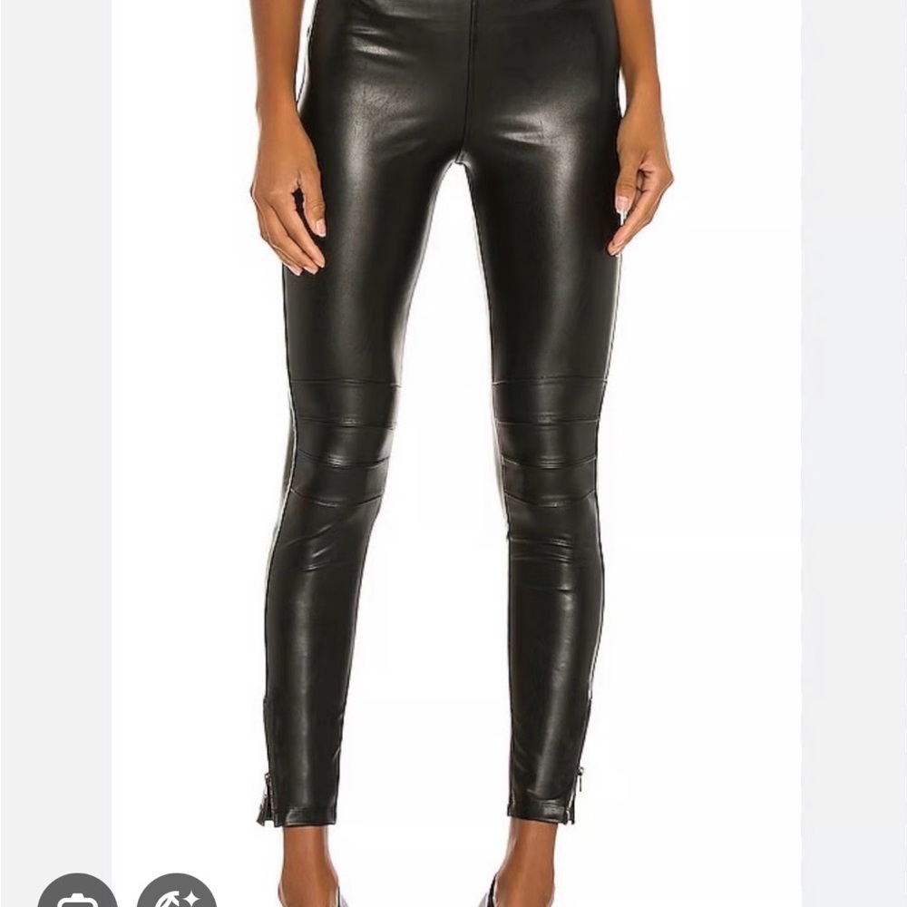 David Lerner Black Faux Leather Leggings